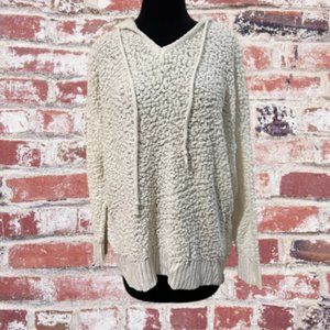 Off White Popcorn Sweater with Hood   T63020ML  NWT Boutique